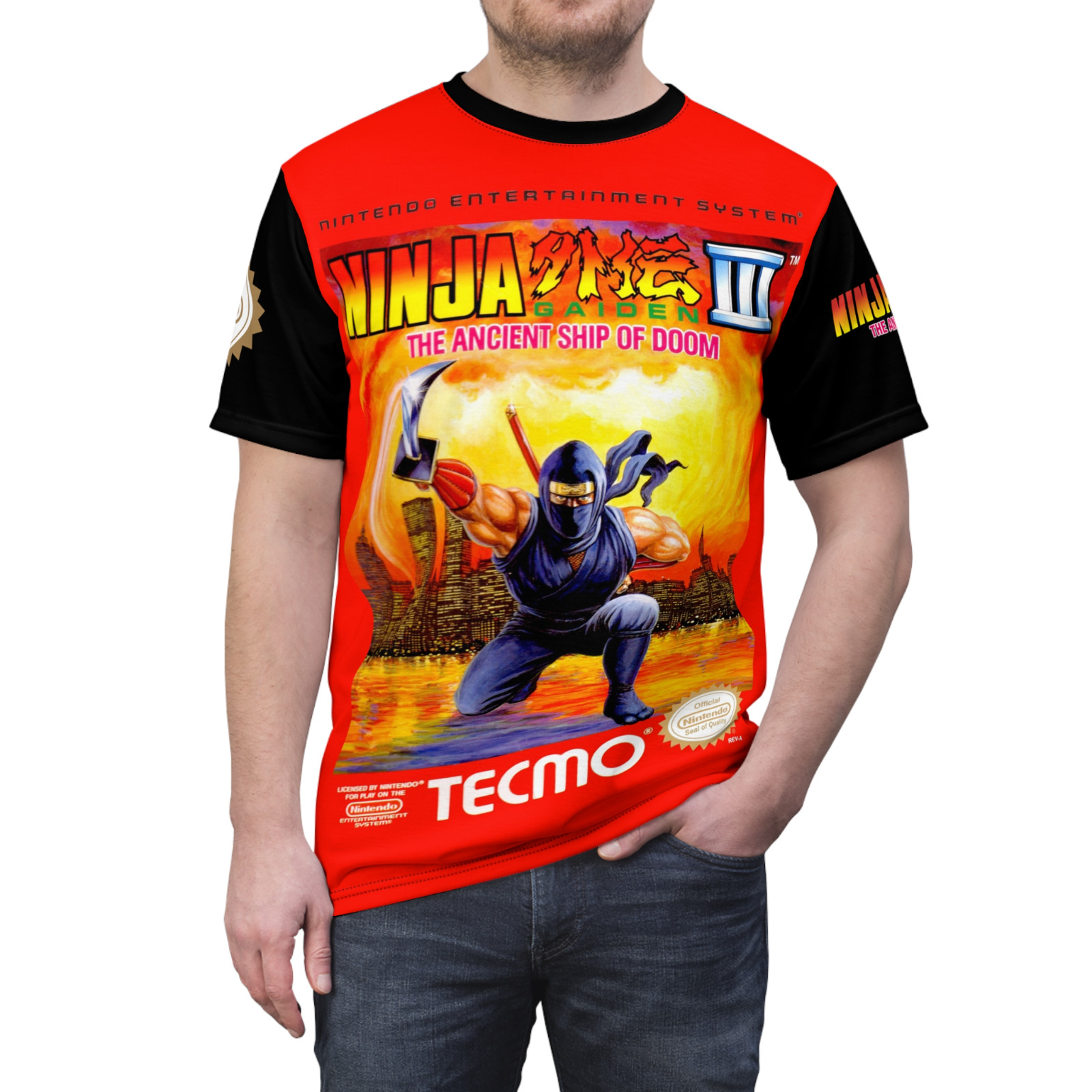Ninja Gaiden III 1991 NES Retro Video Game Nintendo Box Cover Game T-Shirt