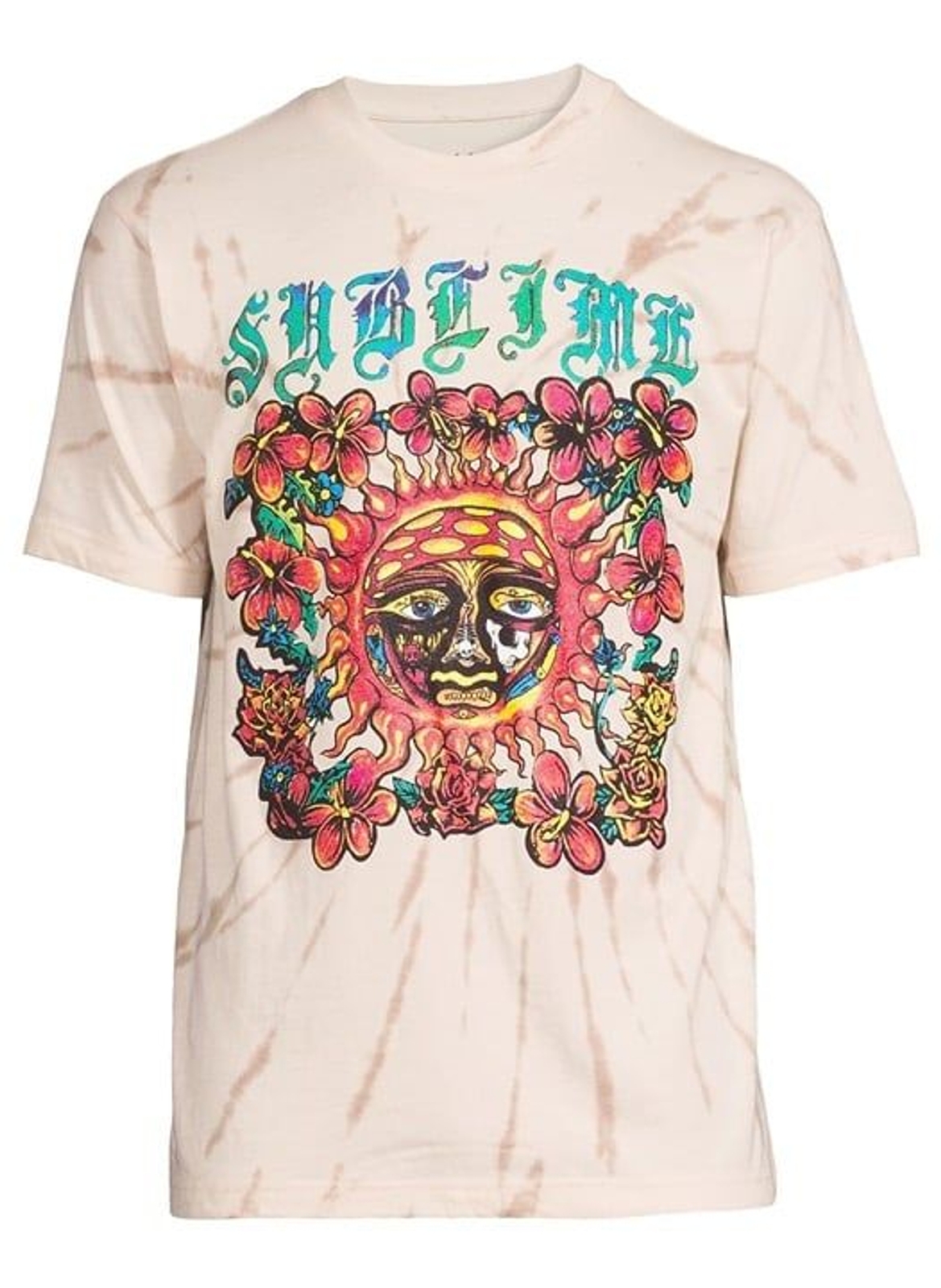 Sublime Small light Birch Tie Dye Men’s wash Graphic Tee soft feel short sleeve