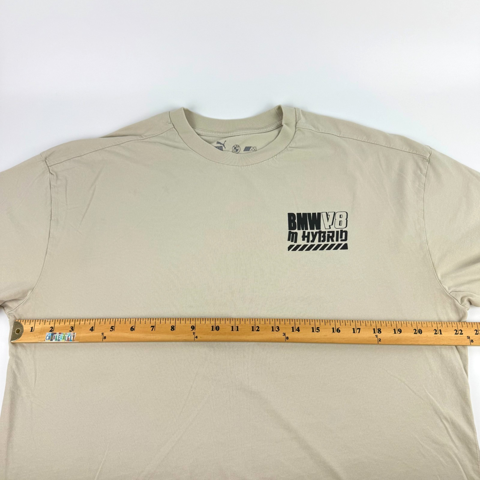 BMW Motorsports T Shirt BMW V8 M Hybrid Double Sided Tagless Puma Adult Size LRG