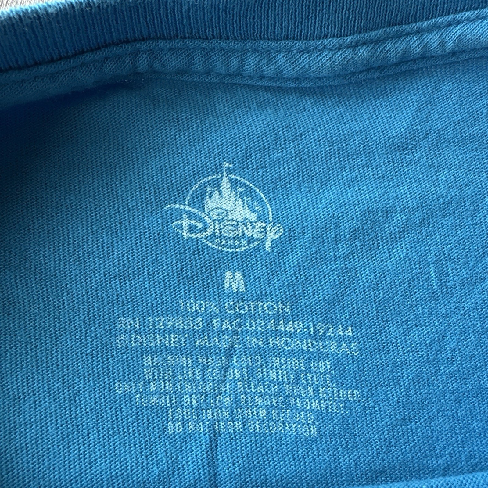 Vintage Disney T Shirt Size M 100% Cotton Light Blue Color