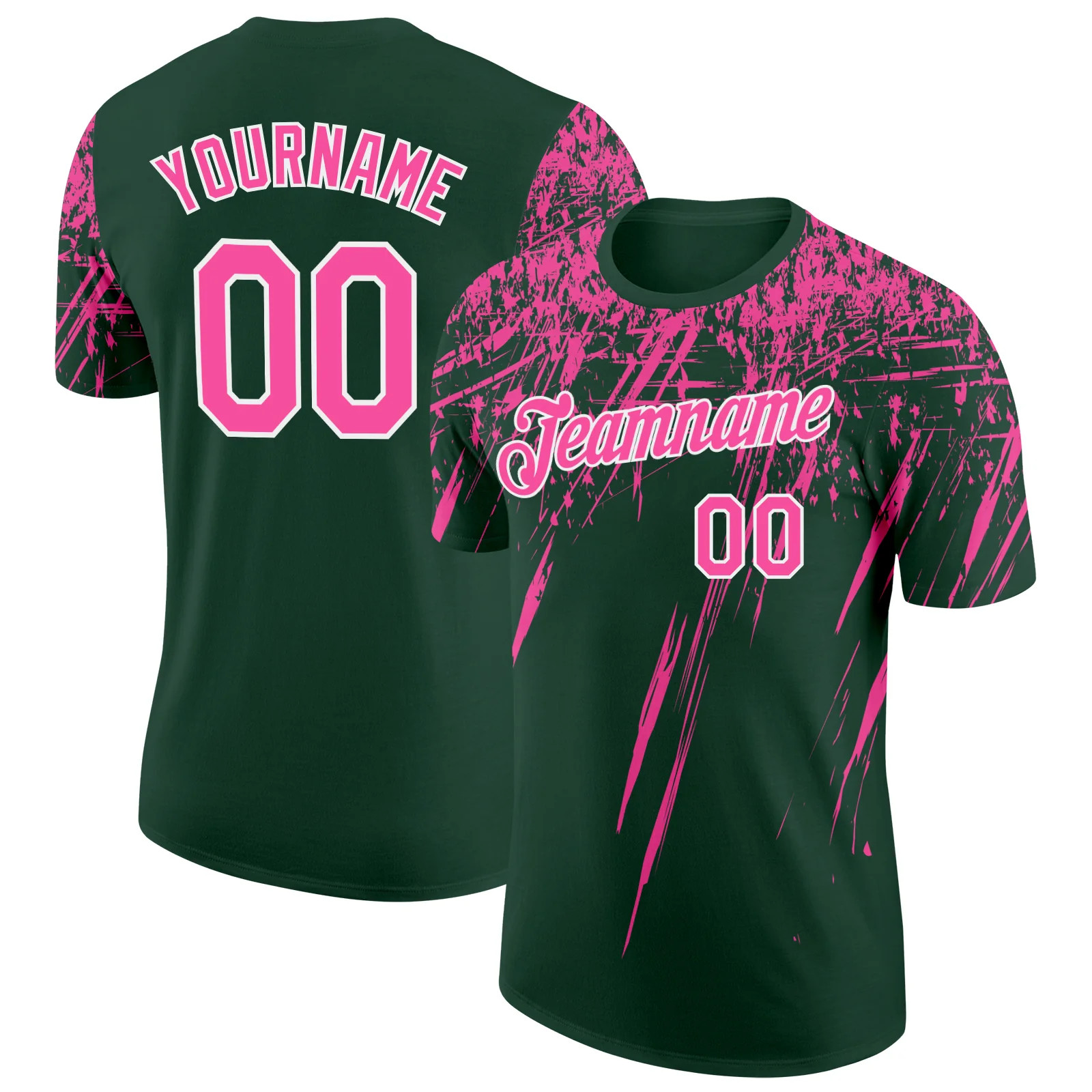 Custom Green Pink Distressed Art Shirt Unique Birthday Gift For Women