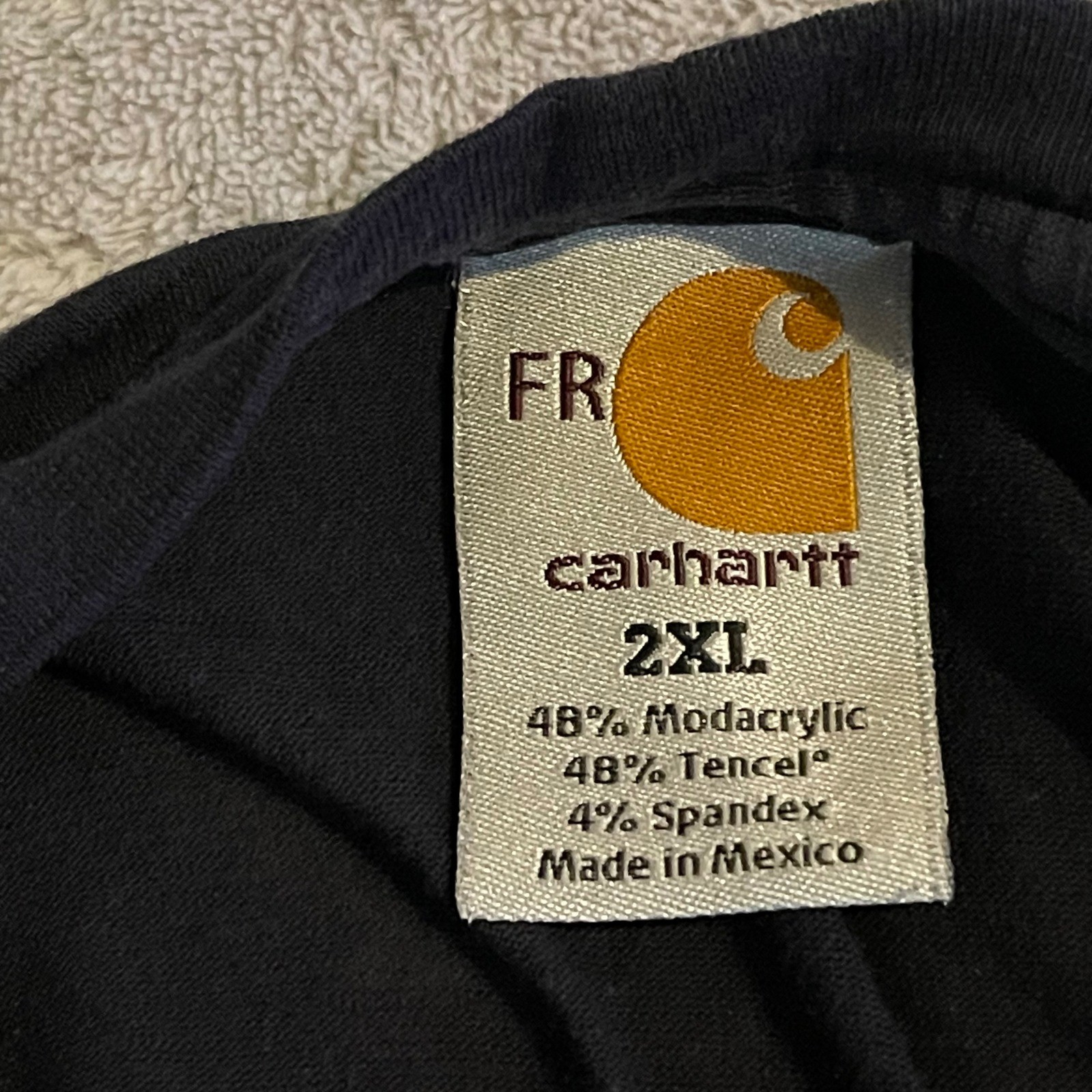 Carhartt FR Flame Resistant Work-Dry T-Shirt Mens 2XL Dark Navy Blue FRK008 DNY
