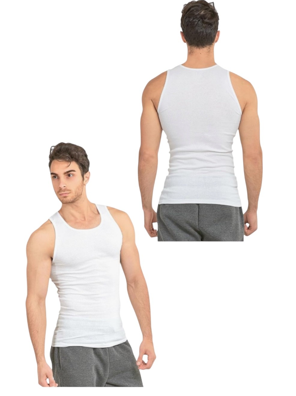 Mens 3 Pack Knocker White A-SHIRTS