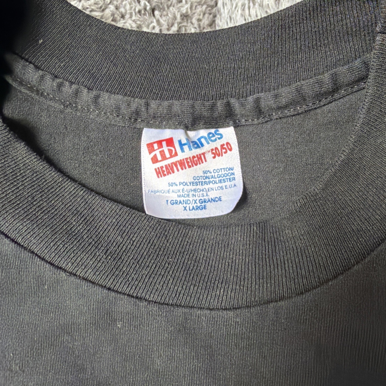 Vintage 90s Hanes Trisar Halloween Pumpkin T Shirt XL Black Single Stitch Puffy