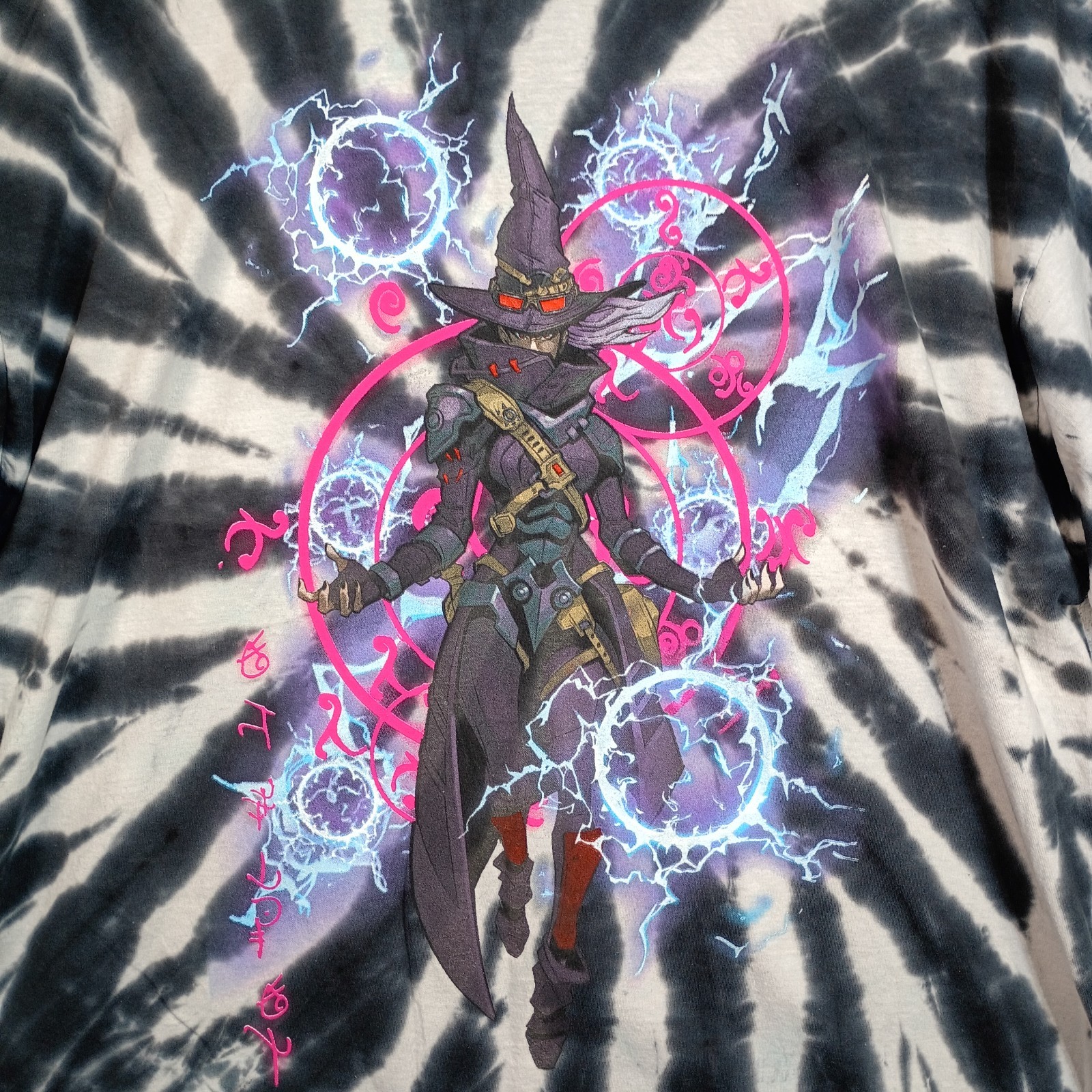 Wonderlands Wizard Graphic Tee Mens XL Tie Dye Fantasy Spell Anime Style Shirt