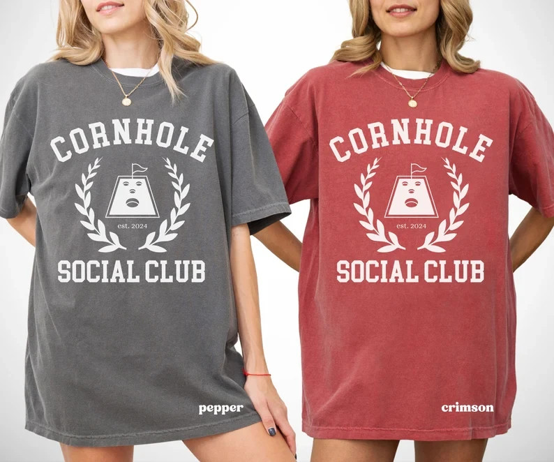 Retro Cornhole Player T-Shirt Vintage Social Club Graphic Top