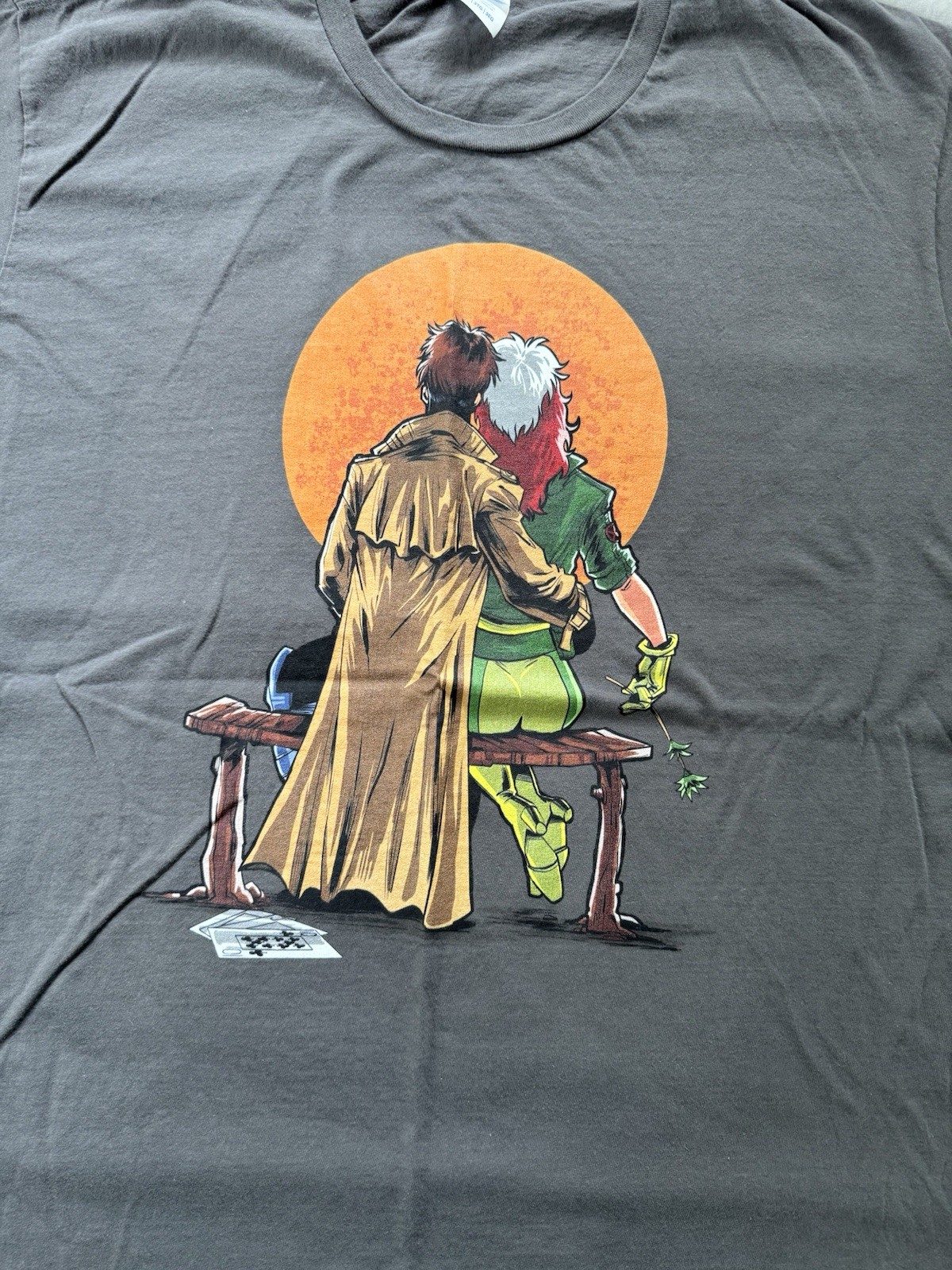 Marvel X-Men Gambit & Rogue Men’s Graphic Tee Size 3XL Vintage 90s Comics Style