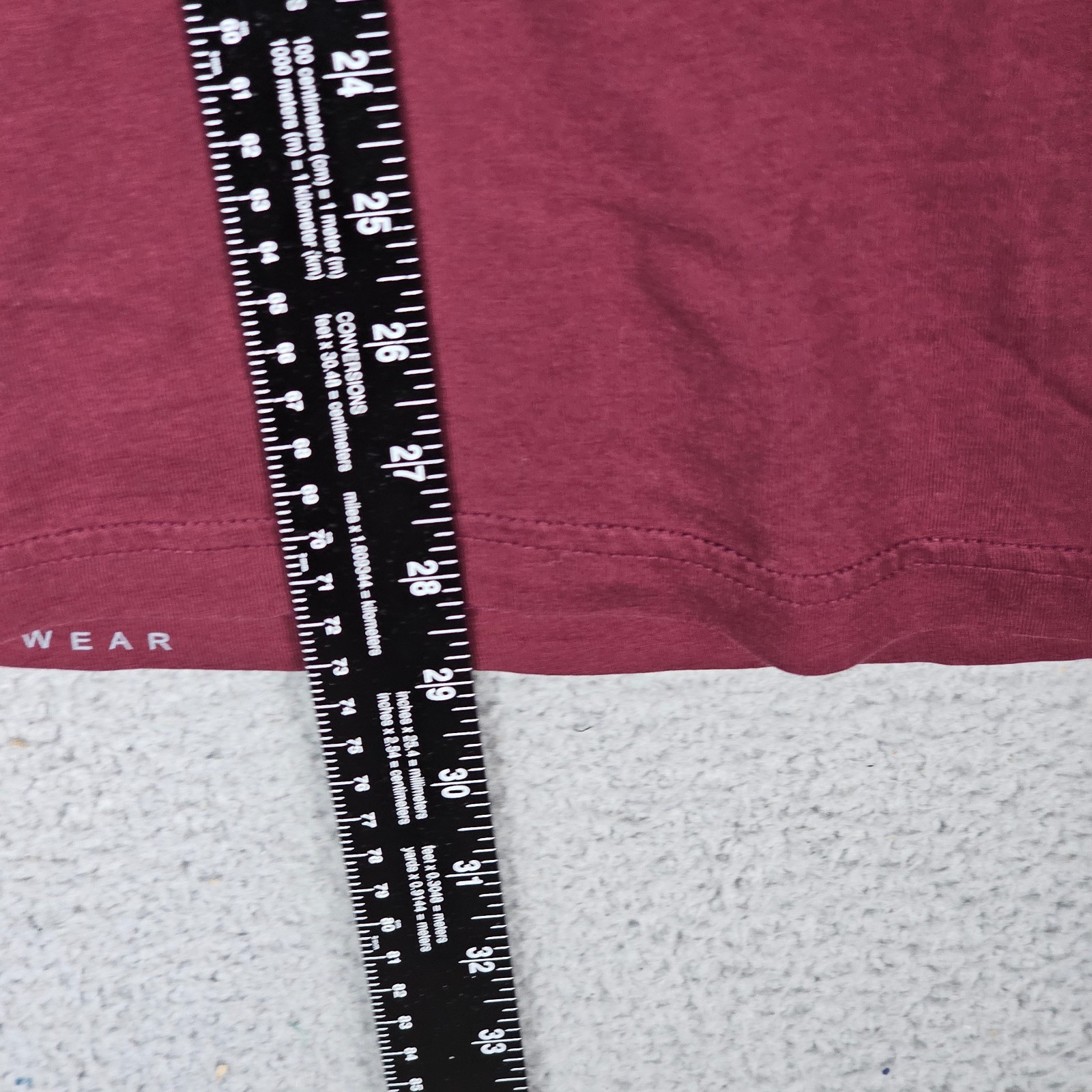 Mack Weldon Tee Shirt Mens XL Maroon Pima Cotton Long Sleeve Round Neck Pullover