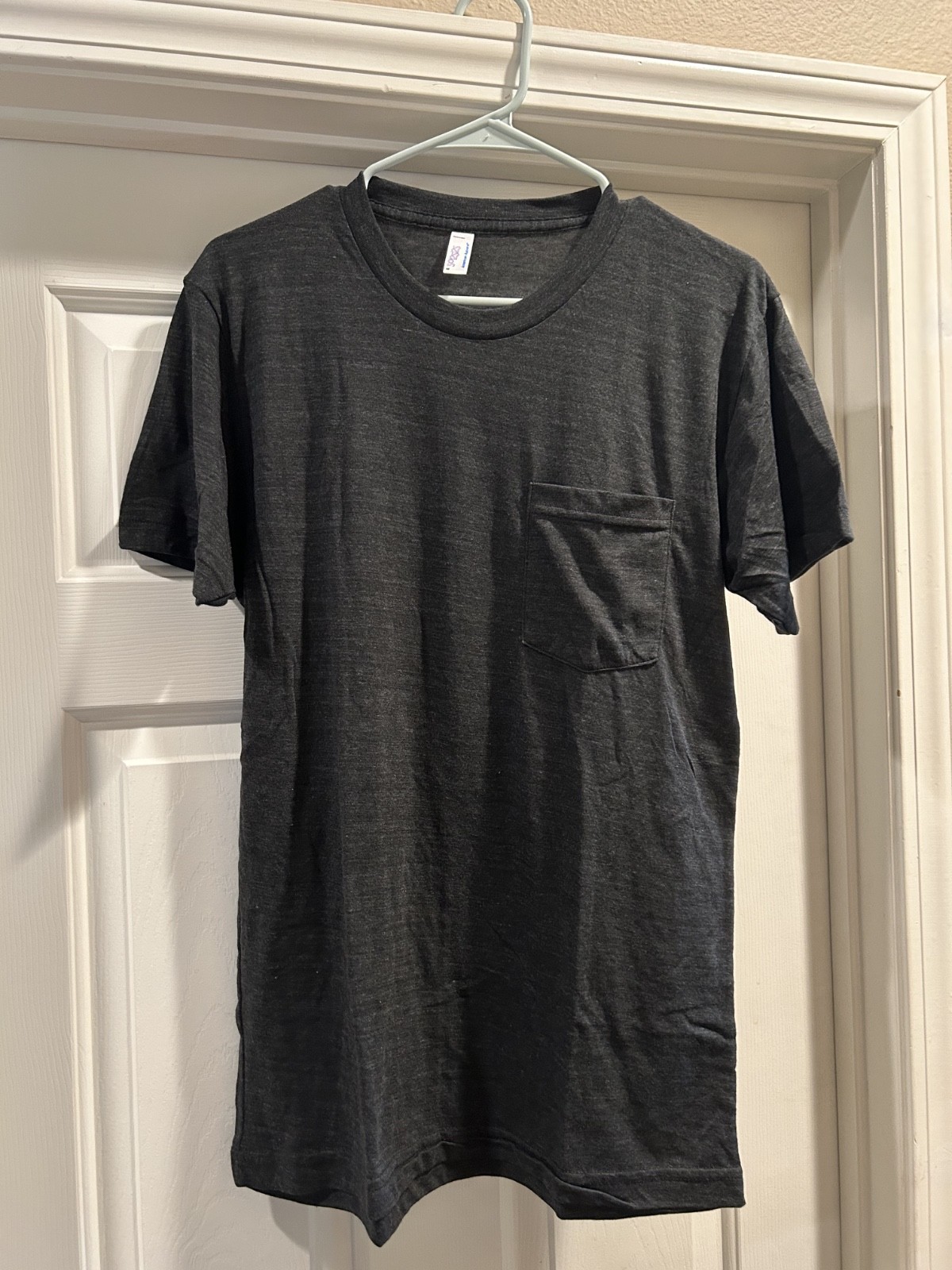 American Apparel Tri Blend Grey T-Shirt w/ Pocket (Size L New Old/Deadstock)