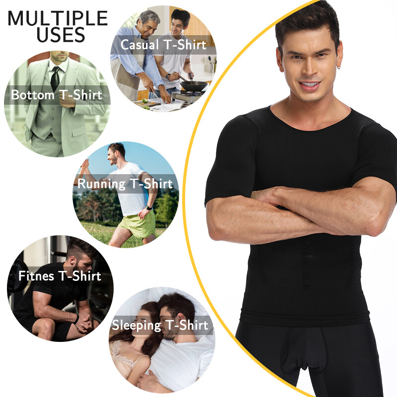 Men Compression Shirt Weight Loss Muscle T-Shirt Body Shaper Slimming Tank Tops