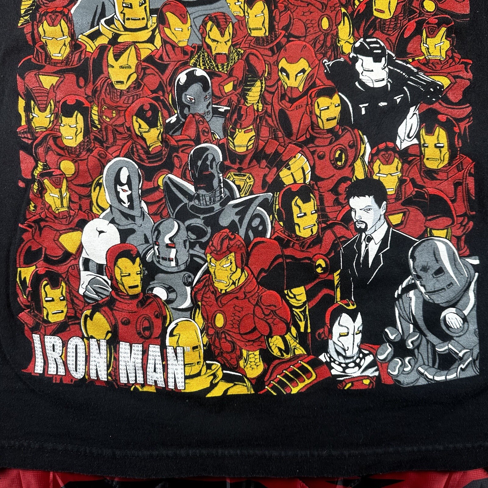 Mad Engine Multi Iron Man Shirt Mens Small Black Marvel Comics Tony Stark Y2K