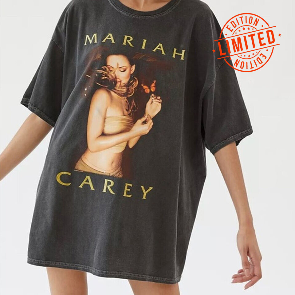 New Popular Mariah Carey Butterfly Cotton Black Unisex All Size Shirt
