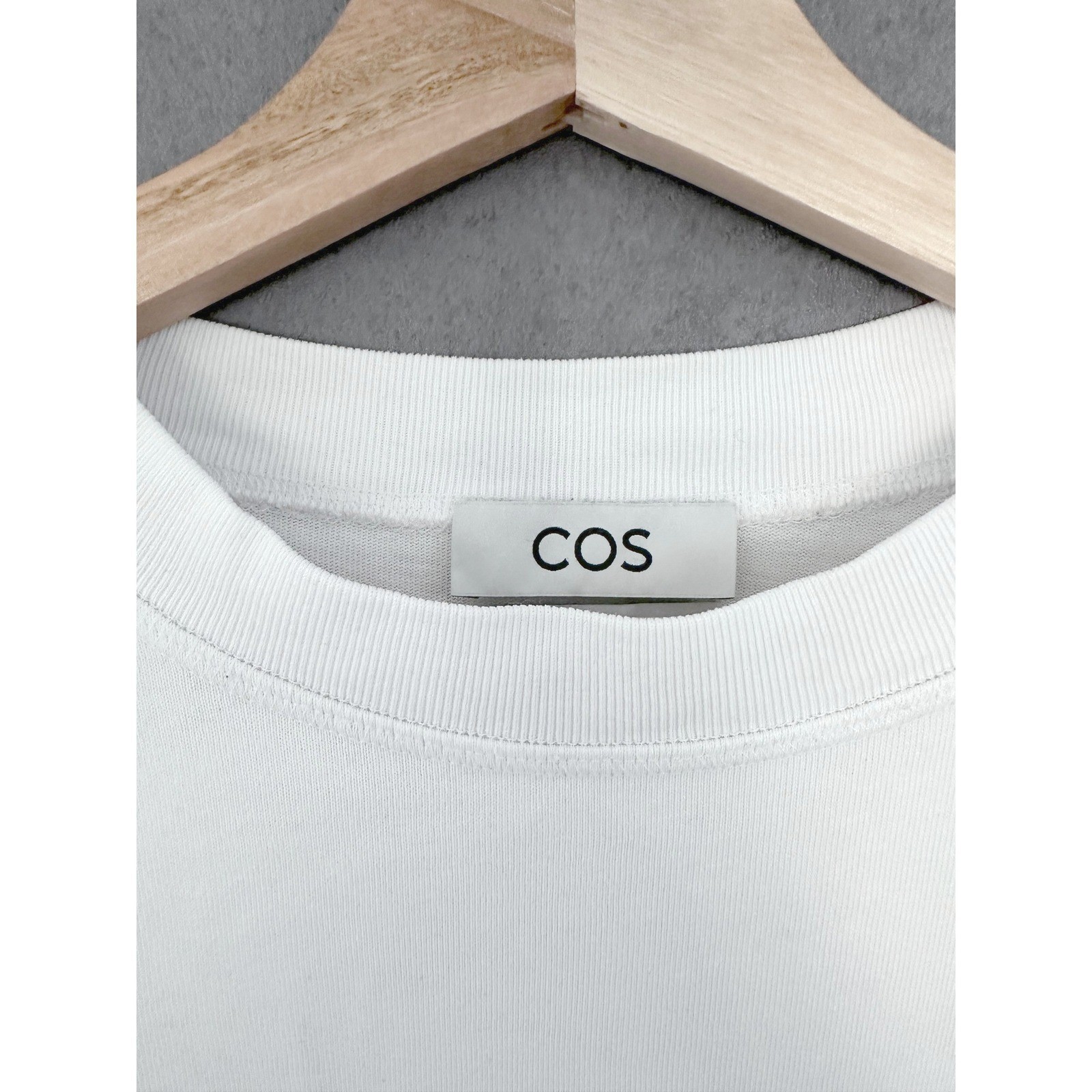 COS Mens White Oversized Pocket T-Shirt Heavyweight Cotton Viscose Large Costal