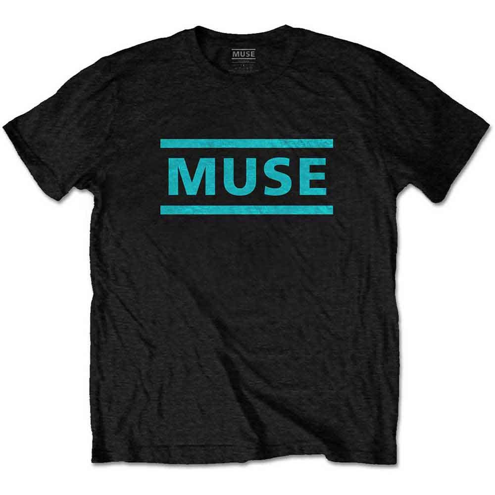 Muse Light Blue Logo T-Shirt Black New