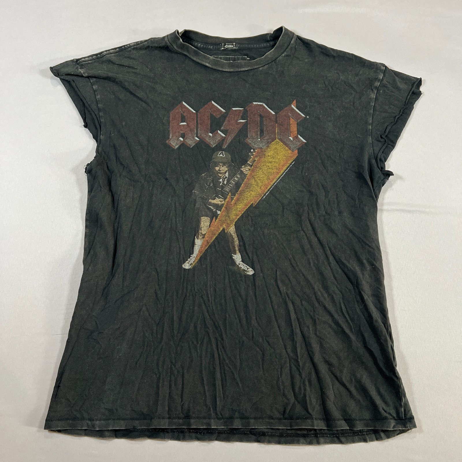 Abercrombie & Fitch Ac/Dc Voltage T Shirt Mens Large Black Cotton Relaxed Fit