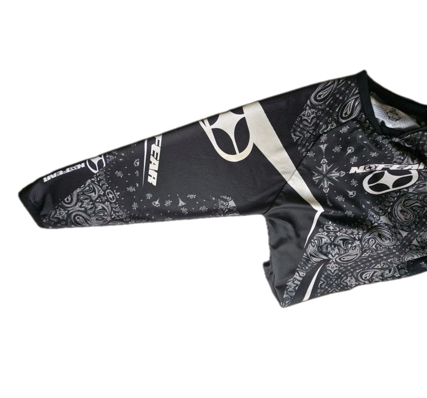 No Fear Rogue Series Motocross Jersey Mens XL Black White Paisley Y2K MX BMX
