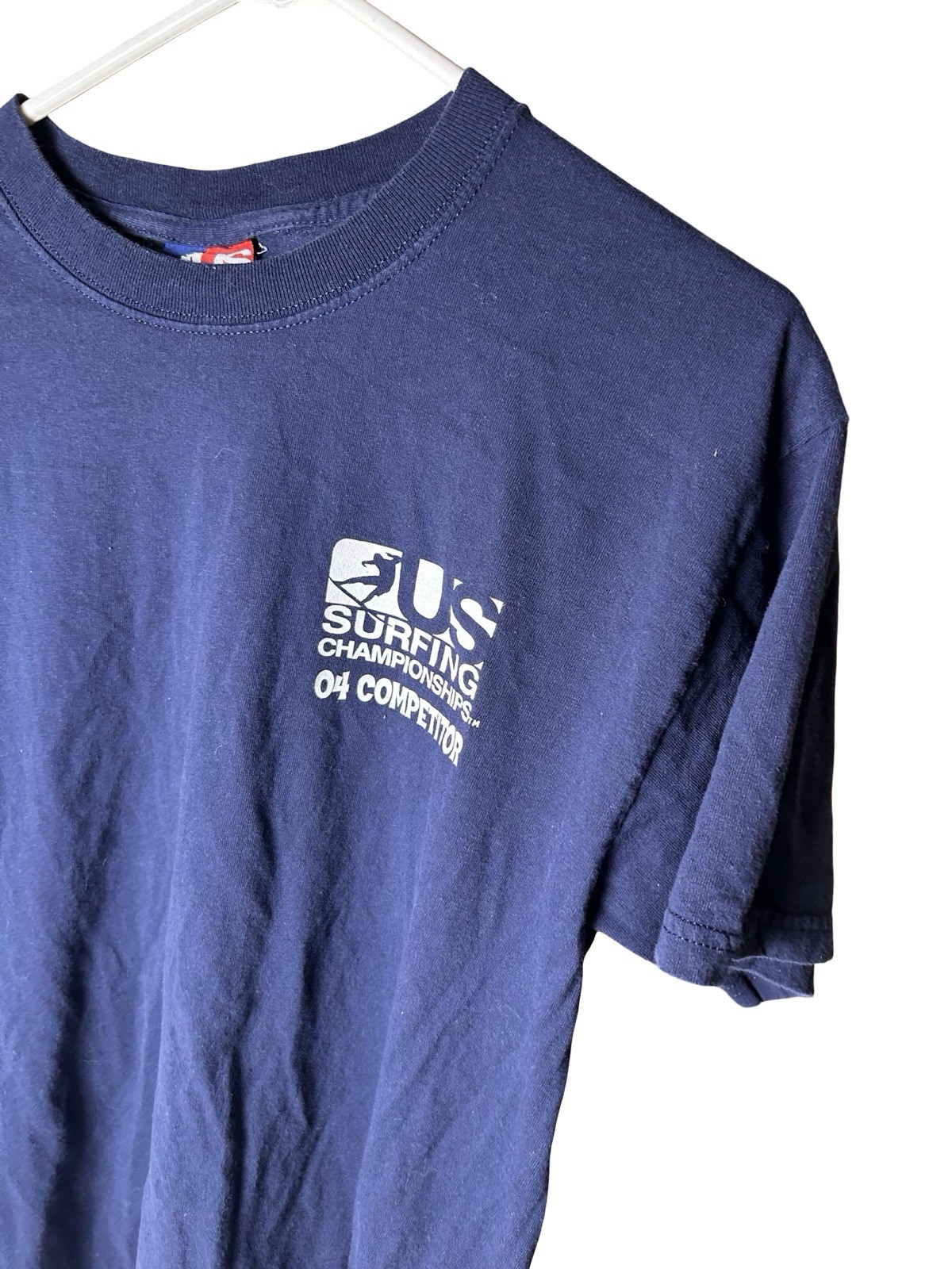VTG US Surfing Championship 04 Competitor T-shirt Size M Navy Blue Short Sleeve