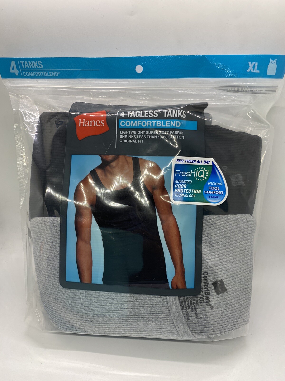 Hanes Blue Label Comfort Blend Tagless Tanks (Pack of 4) New With Tags Size XL