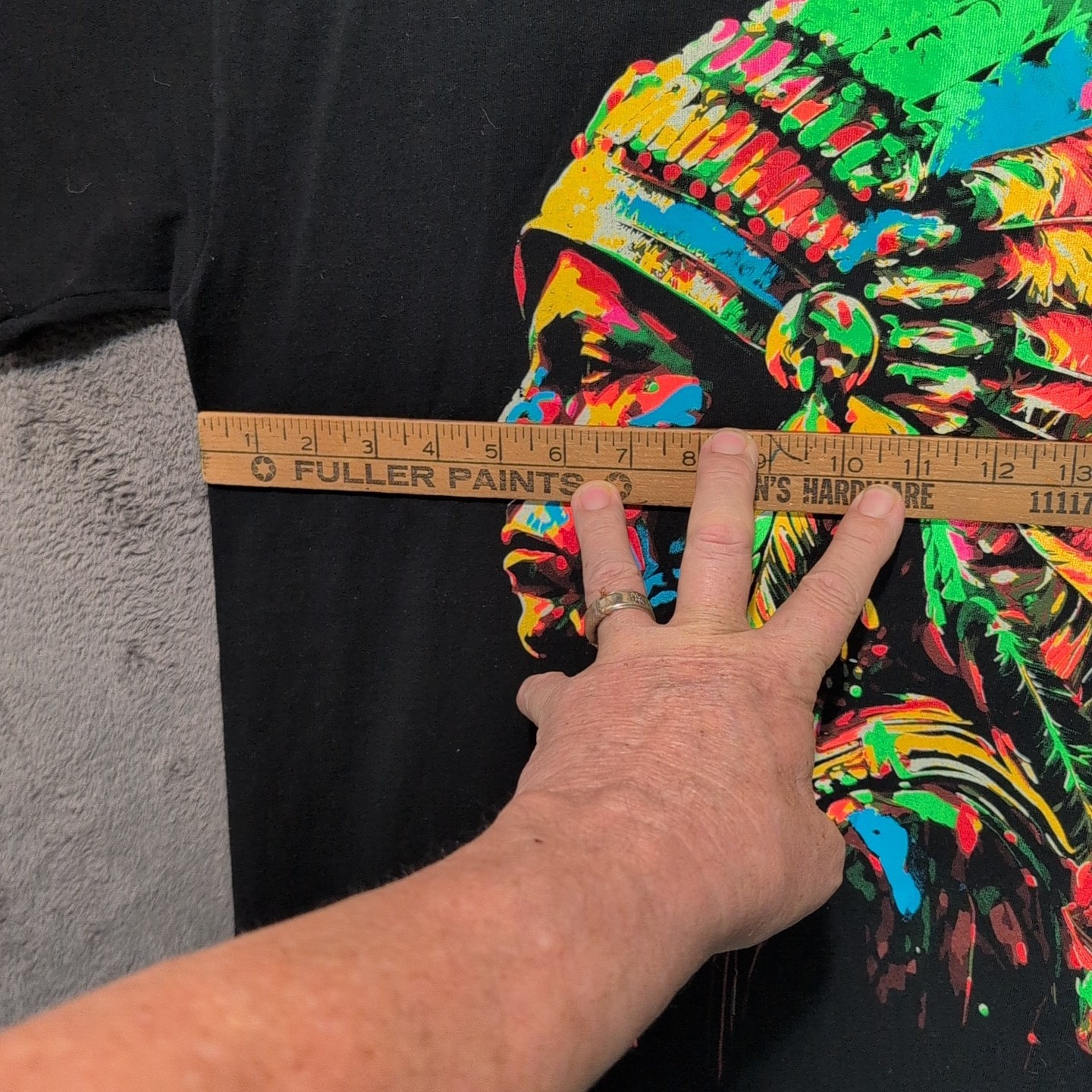 Indian Chief Shirt Adult Extra Large Black Graphic Pop Art Screen Print Mens