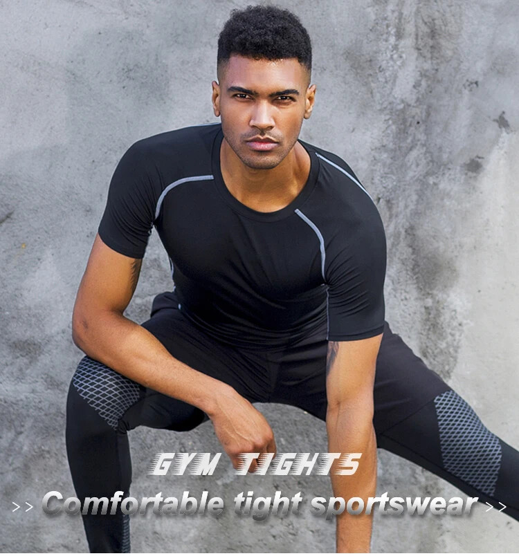 Men’s Compression Short Sleeve Sports Running Shirts Fitness Quick Dry T-shirt
