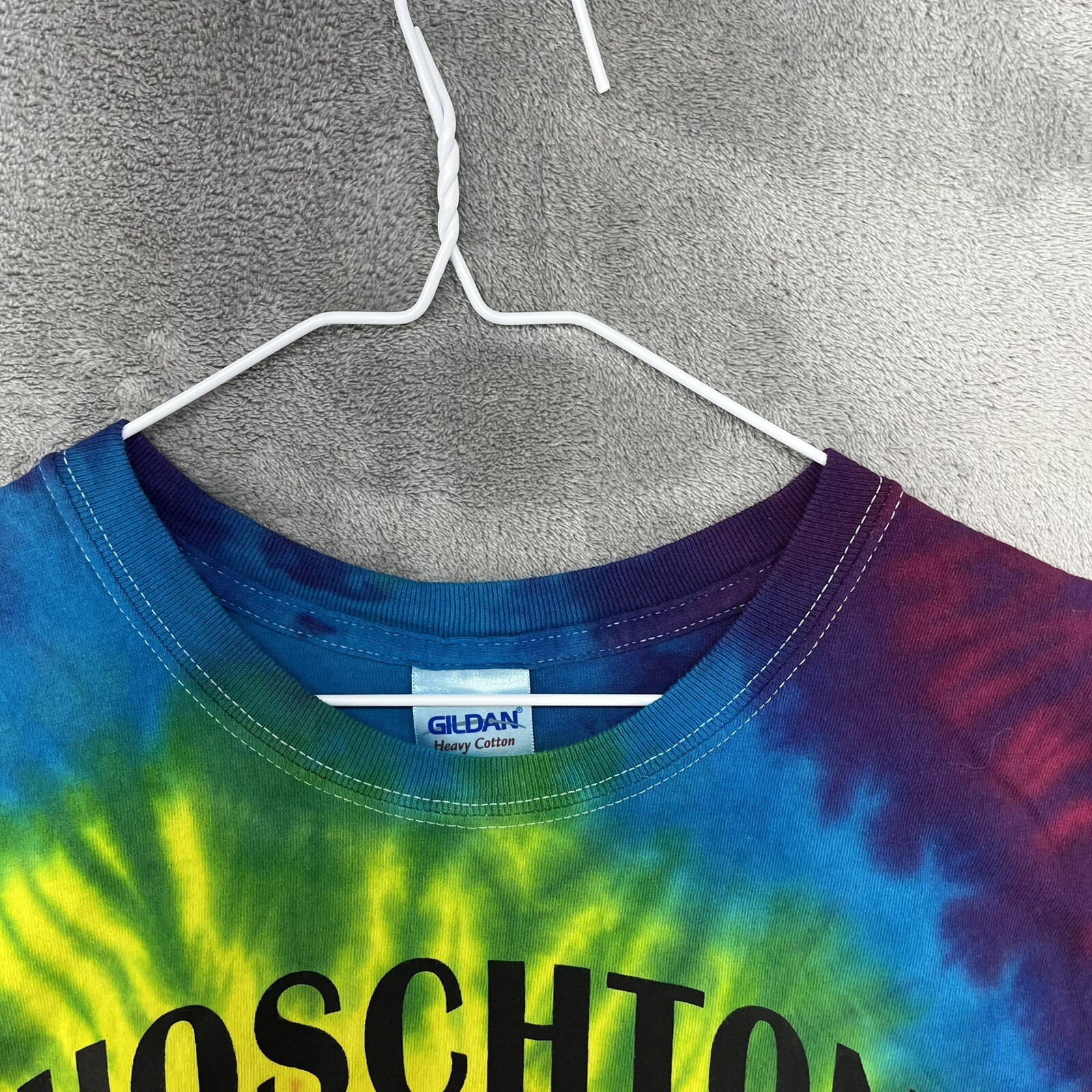 Hoschton Fall Festival Shirt Mens Large Multicolor Tie-Dye Hippy Hipster Retro