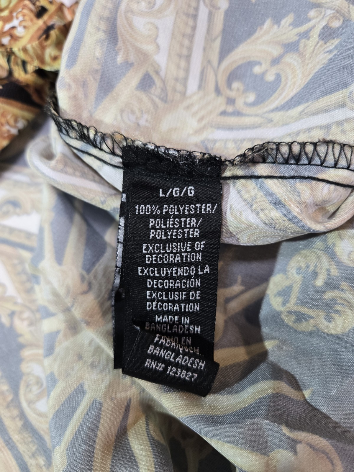 BAROQUE GOLD MEDUSA Mens L Shirt Y2K Button Up Italian Designer Geometric