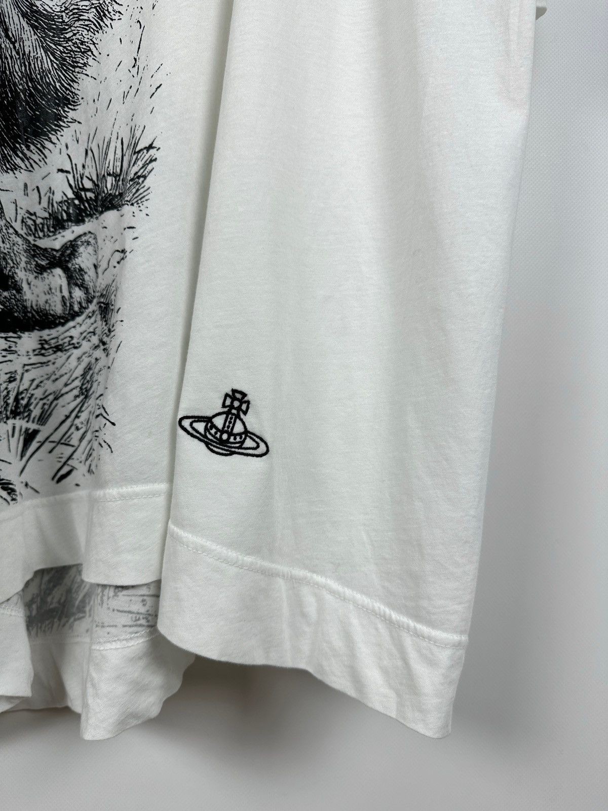 Vivienne Westwood Anglomania Graphic Lion Orb White T-Shirt Size OS