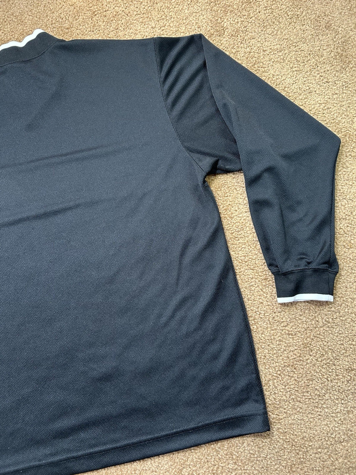 Vintage Nike Long Sleeve Shirt 90s–00s Black White Swoosh Pullover Mens Large