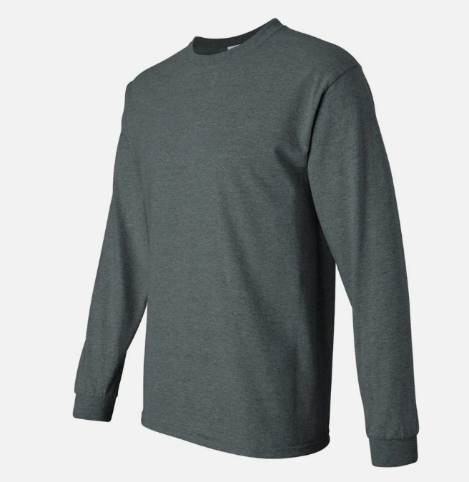 Gildan Ultra Cotton Long Sleeve T-Shirt Style G2400, Dark Heather (6 Pack)- 2XL