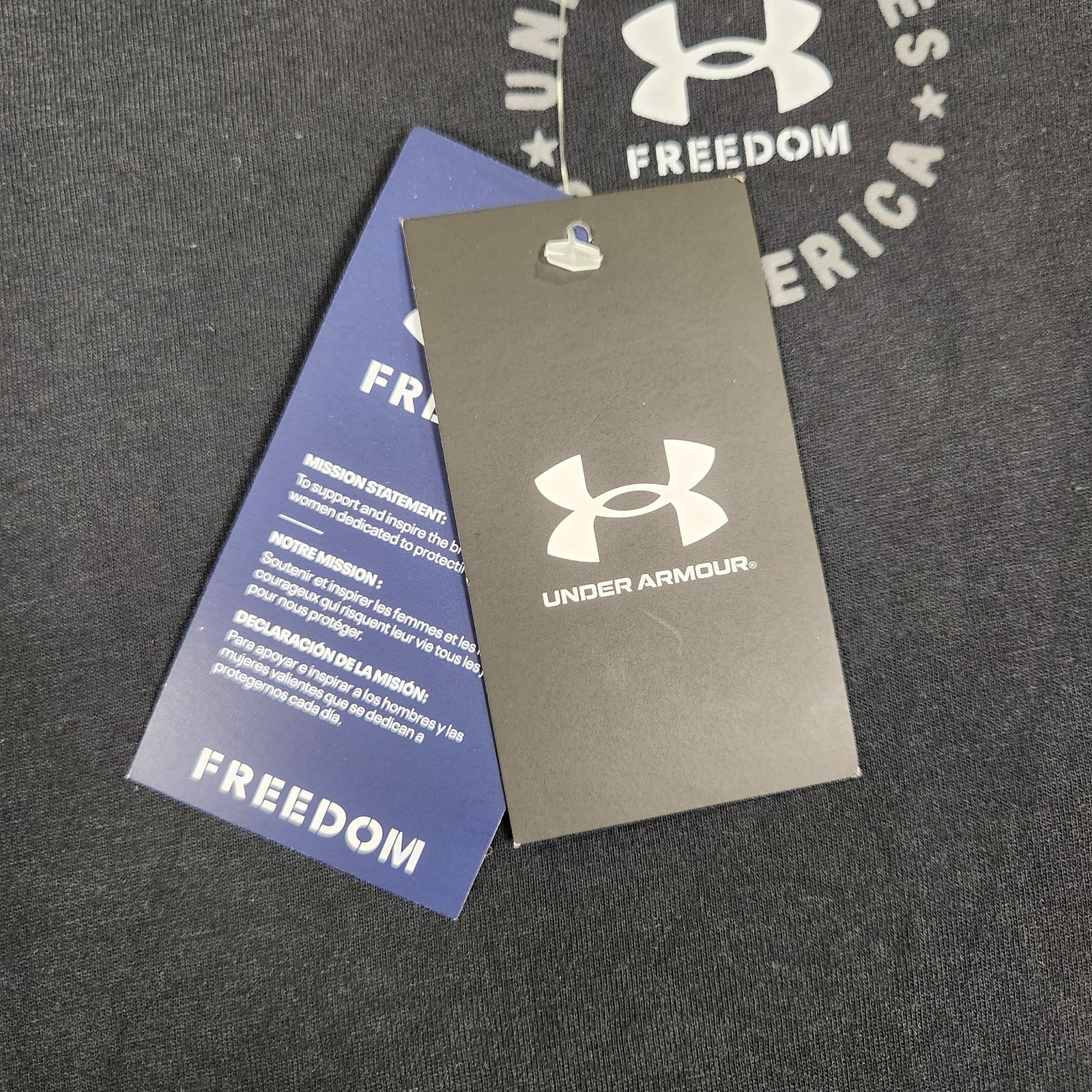 Under Armour UA Freedom Vintage Eagle Tee Mens Large T-Shirt Black NWT