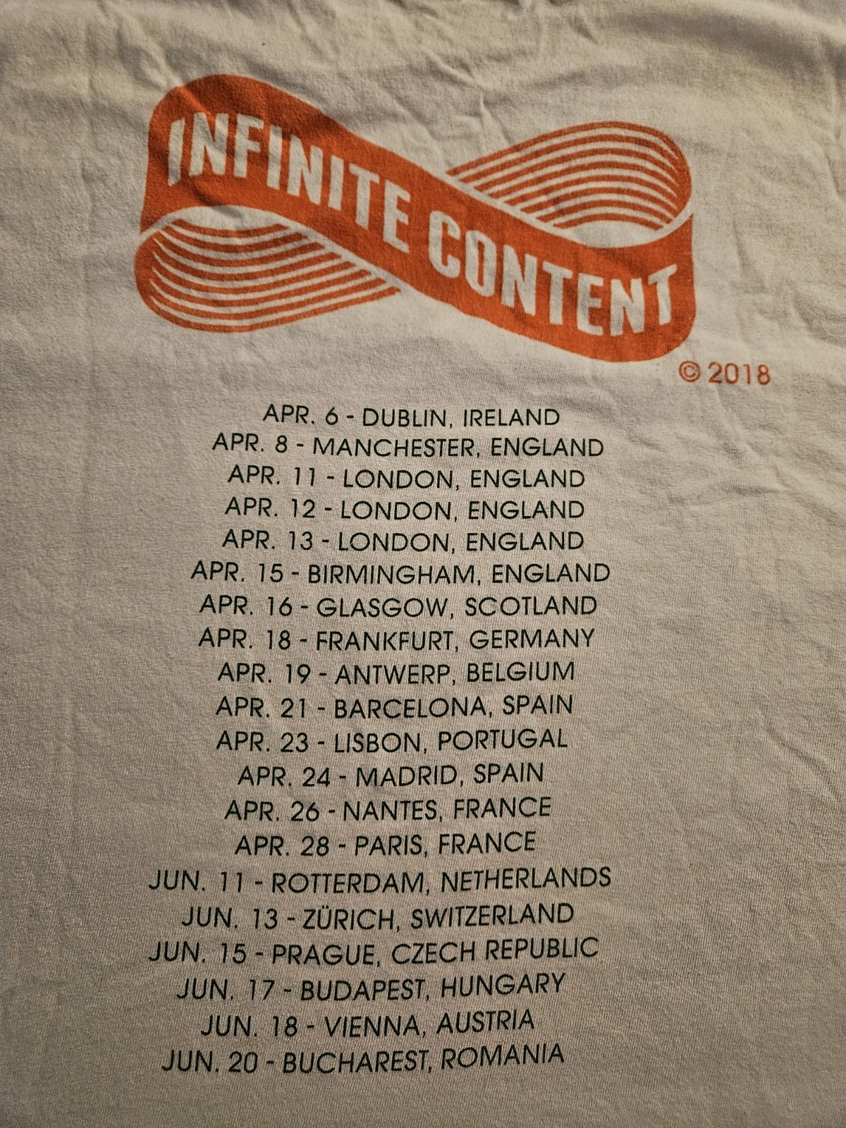 2017 Arcade Fire Infinite Content Tour Country Funk Disco Reggae Shirt XL RARE👕