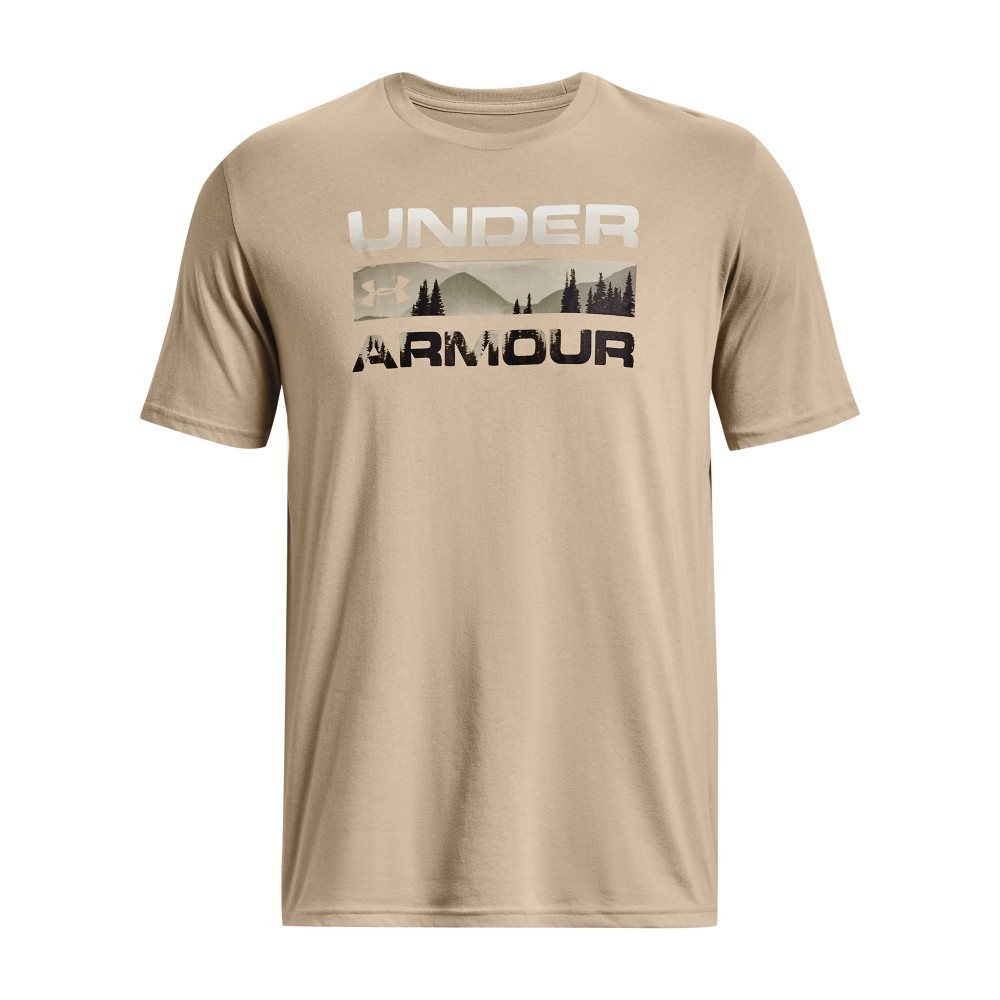 Under Armour 1361903 Men’s UA Stacked Logo Fill S/S T-Shirt, City Khaki, Medium