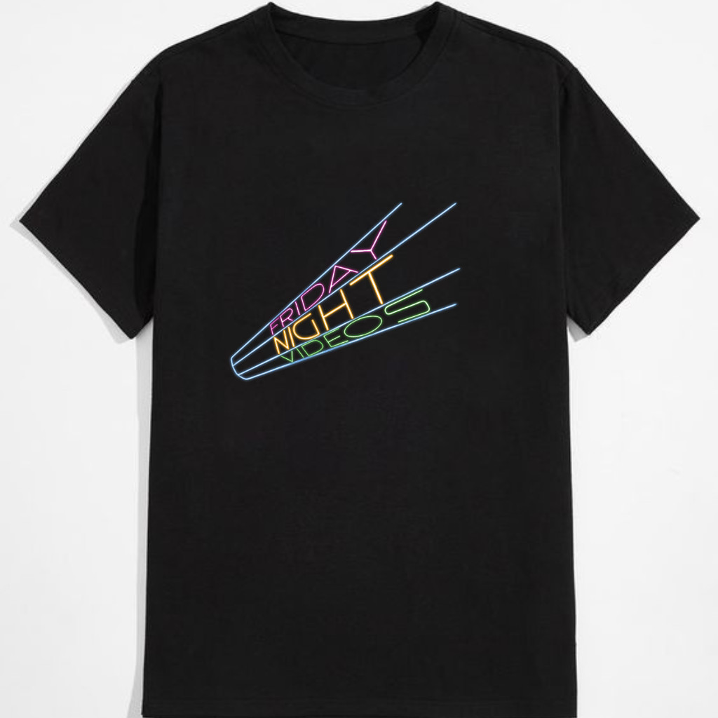 Friday Night Videos Vintage Logo T-Shirt – Retro TV Show Graphic Unisex Tee Size