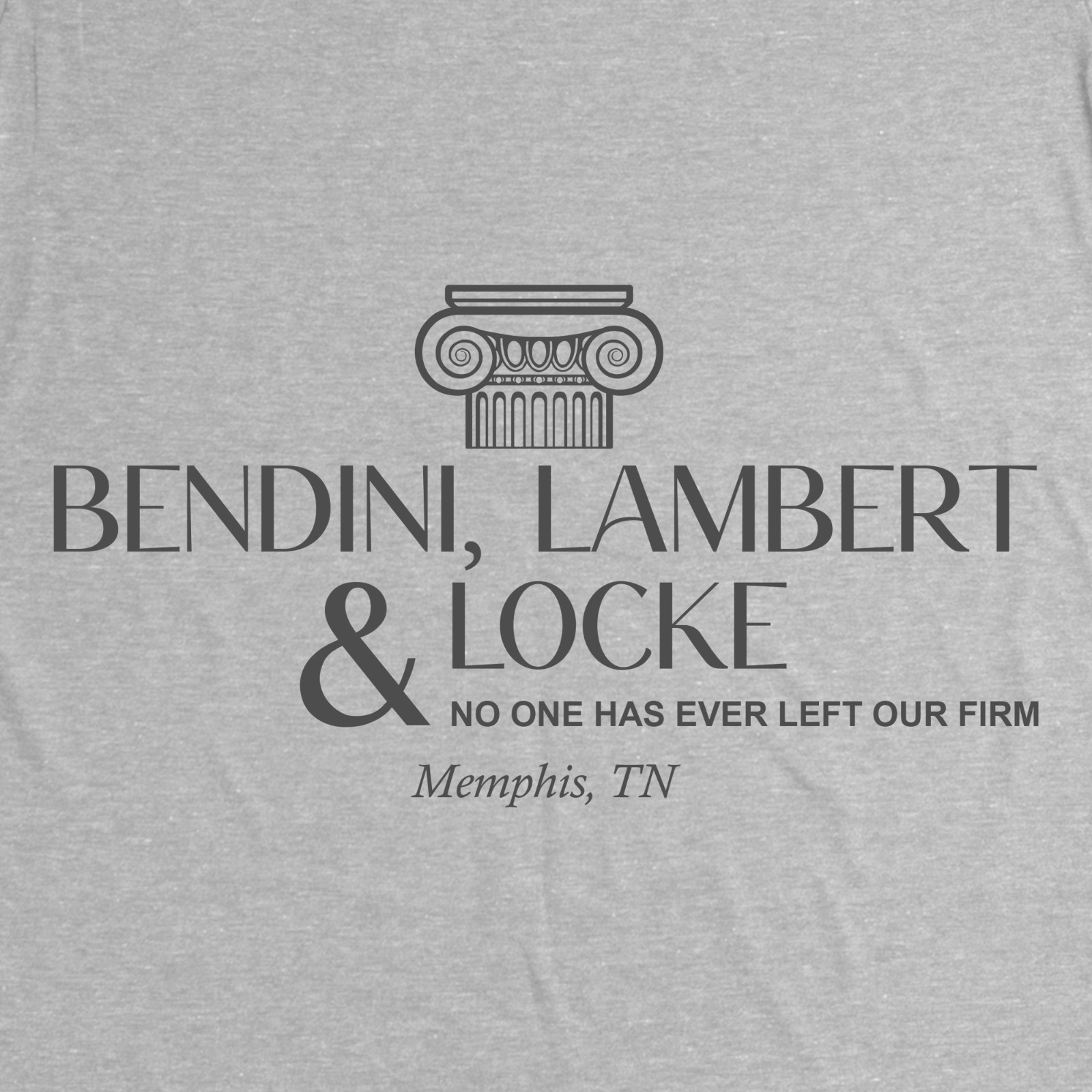 The Firm Bendini Lambert & Locke John Grisham Novel Film Attorneys Law T Shirt