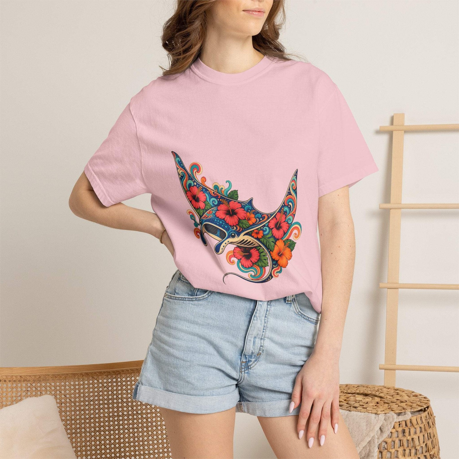 Psychedelic Hibiscus Manta Graphic Tee