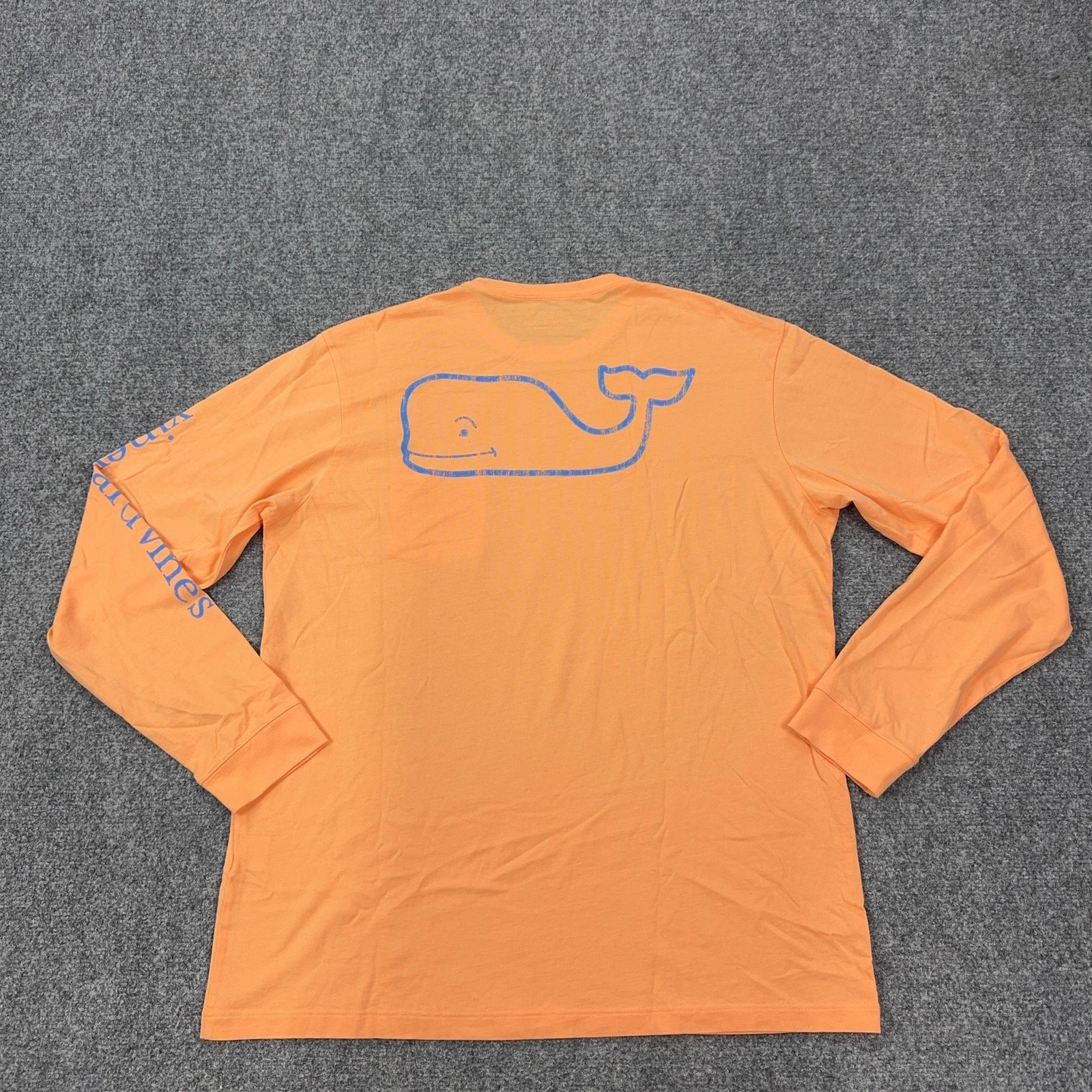 Vineyard Vines Shirt Mens Large Orange Whale Logo Pocket Long Sleeve Tagless