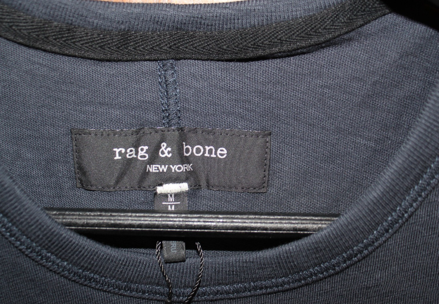 Rag & Bone Classic Slub Jersey Lightweight Navy Blue (Not Black) Men Med T-Shirt