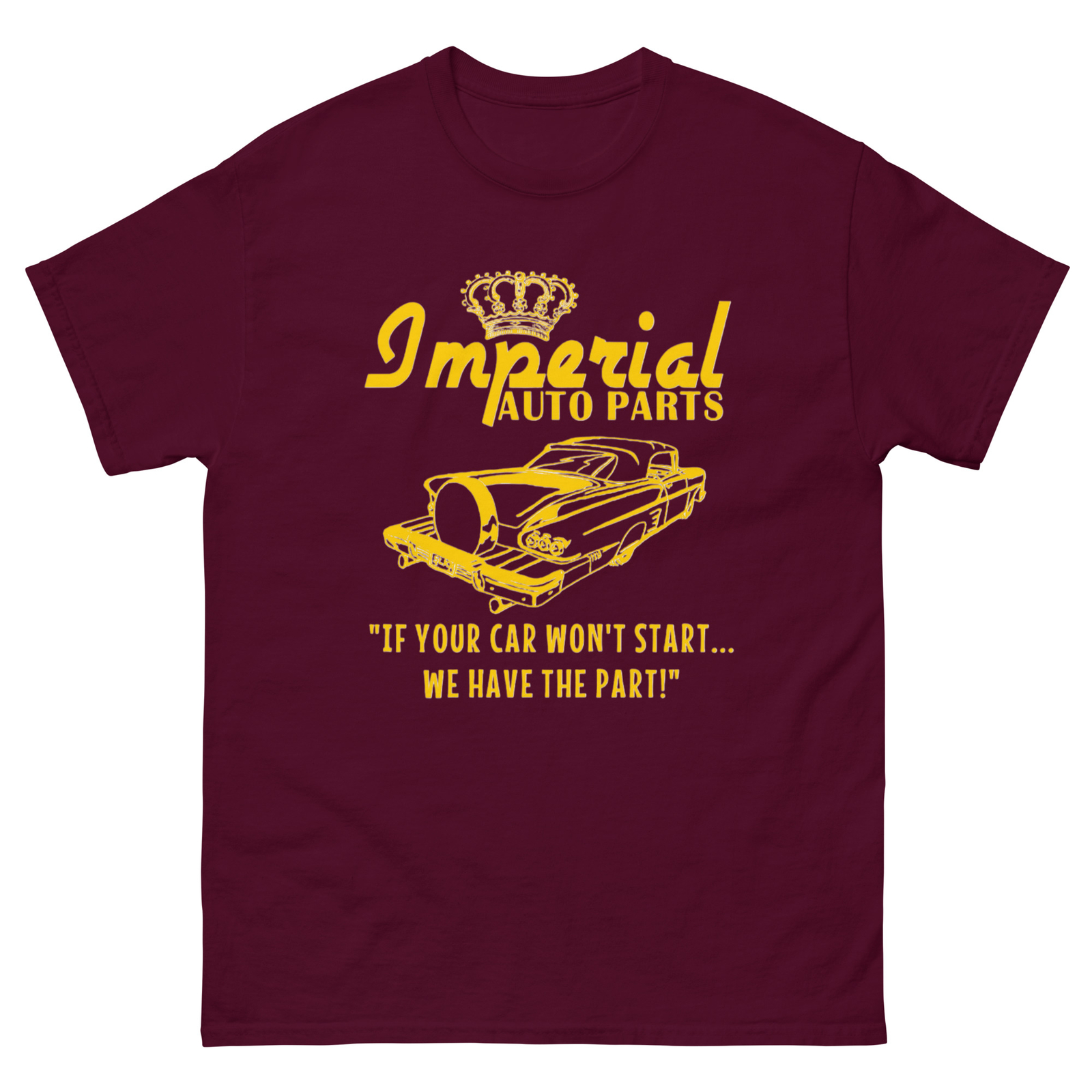 IMPERIAL AUTO PARTS 58 IMPALA CONVERTIBLE T SHIRT by RACE CITY RETRO