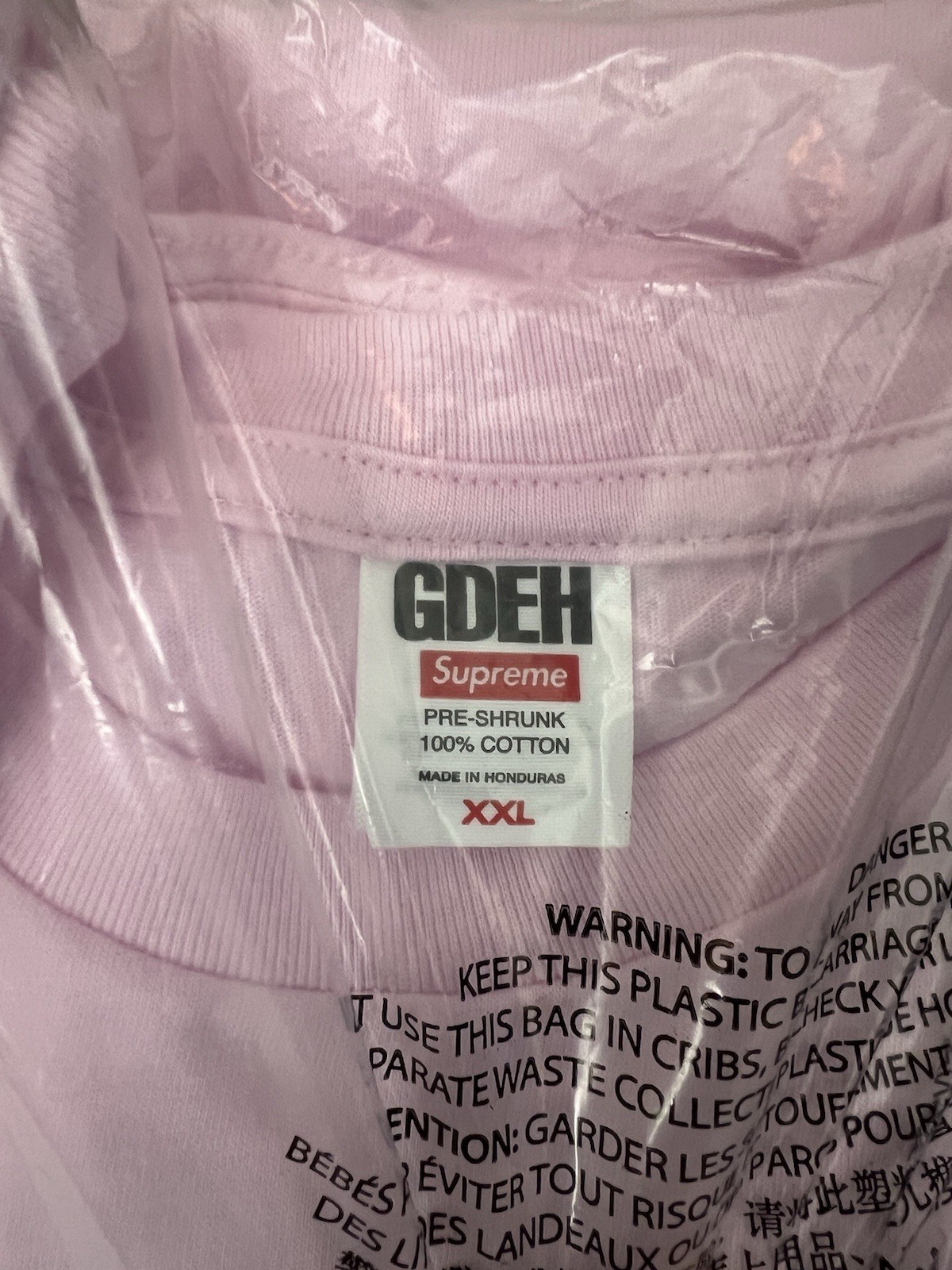 Supreme SS25 GOODENOUGH Device Graphic Logo Tee Light Pink Size XXL New IN HAND