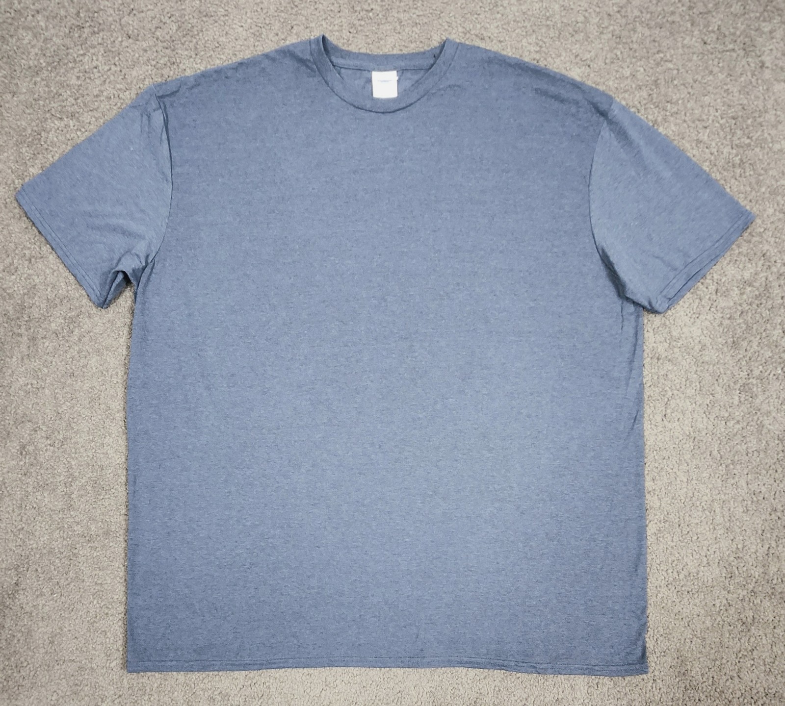 Men’s Crew Neck T Shirts 3XL Delta Soft Blue Short Sleeve Cotton Poly 2 PACK