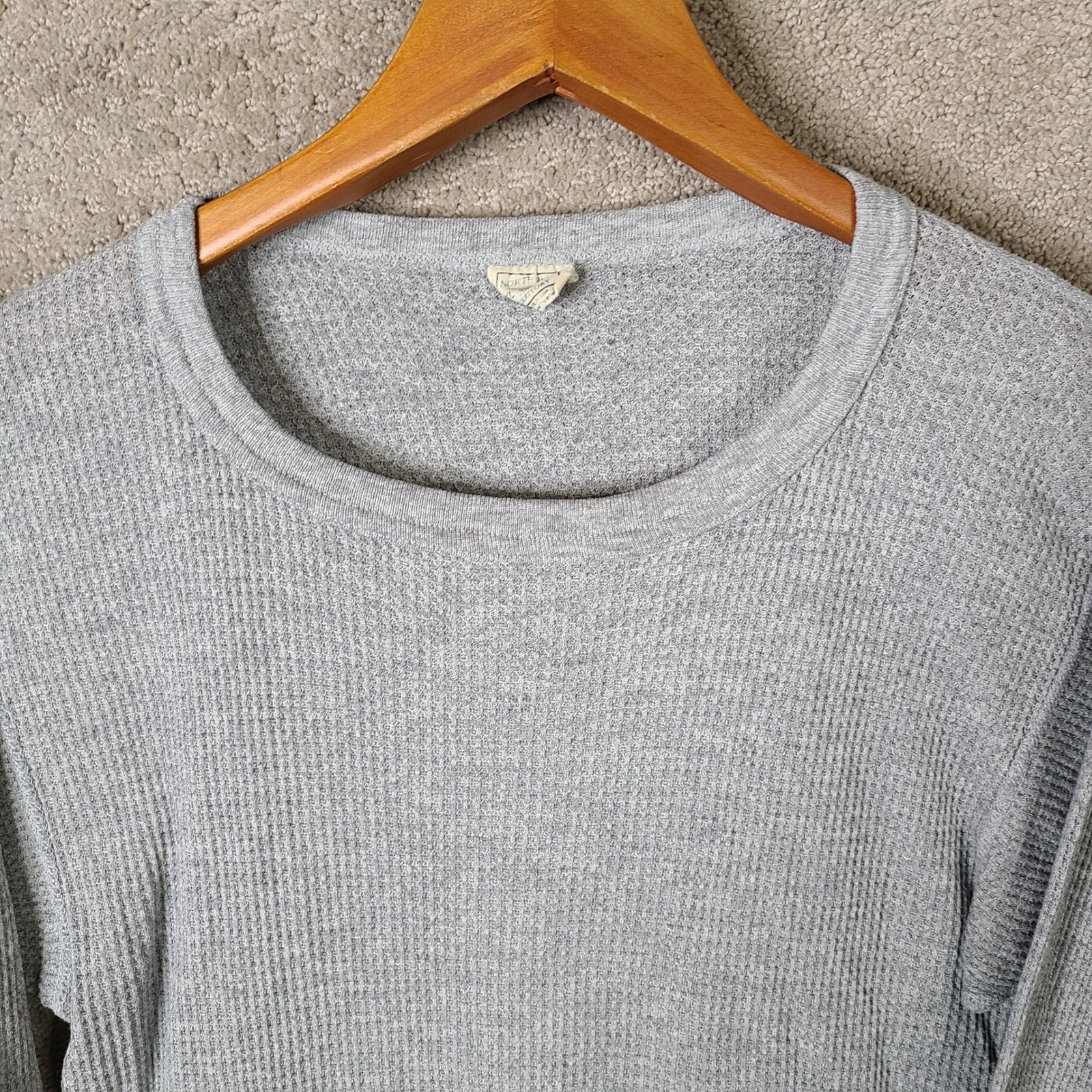 North West Territory Shirt Mens XL Gray Waffle Knit Thermal Long Sleeve USA