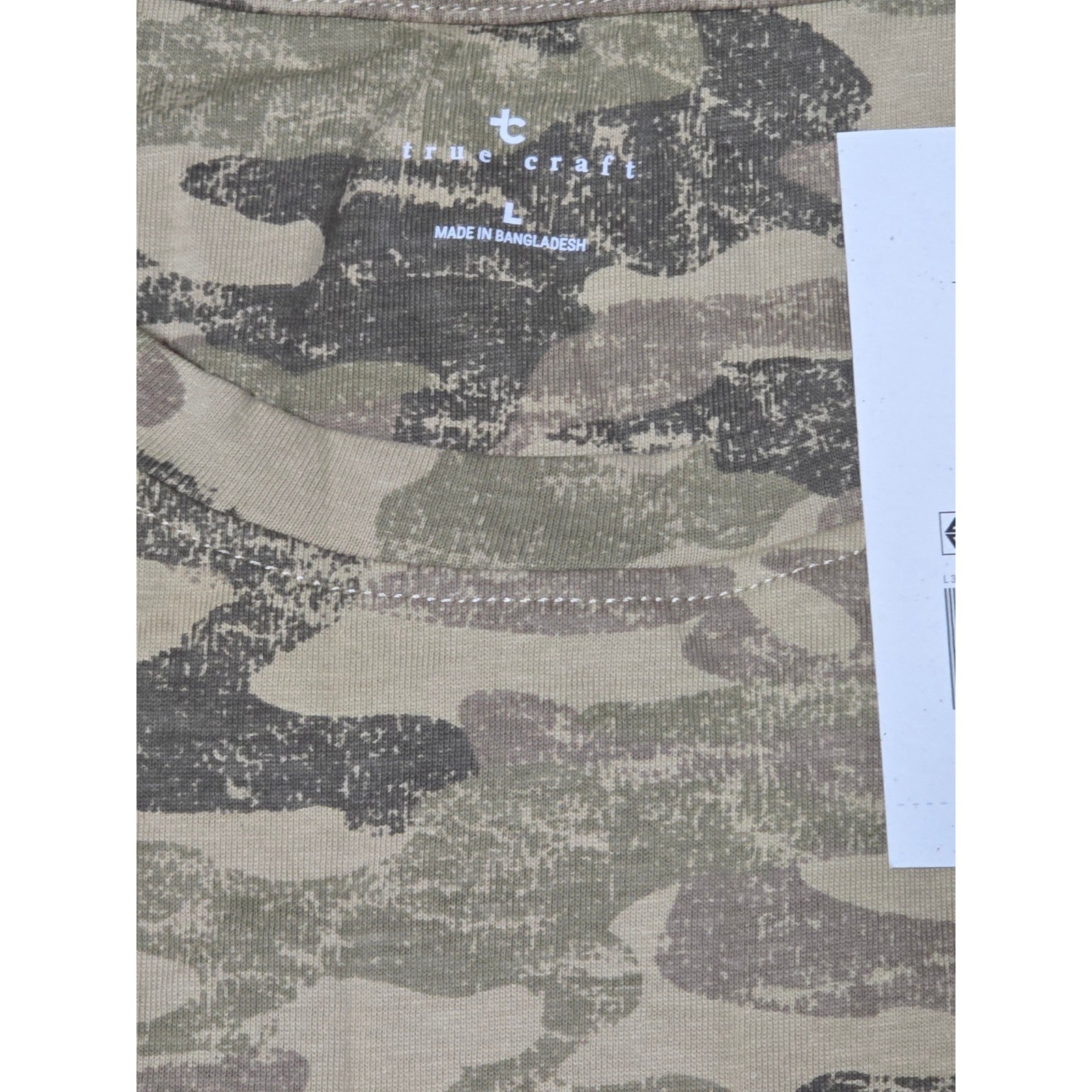 True Craft Men’s Camouflage T Shirt Size L Short Sleeve Crew Neck Casual Top (C)