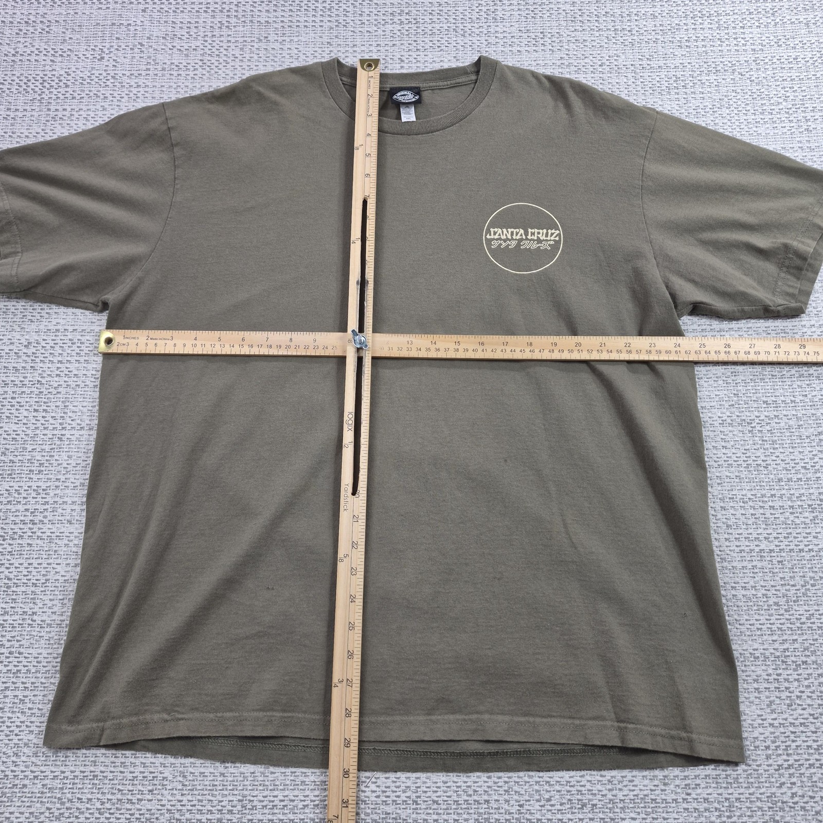 Santa Cruz Shirt Mens 2XL Green Screaming Hand Graphic Tee Skateboard Back Print