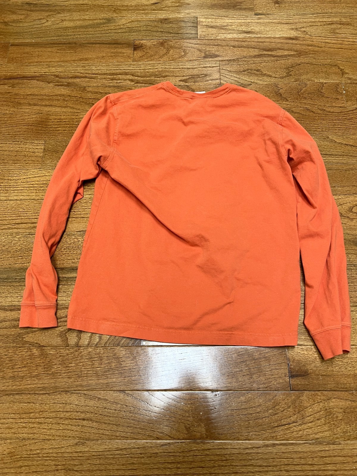Brooks Brothers 346 Orange Cotton Knit Long Sleeve Crew Neck T-Shirt Men’s M