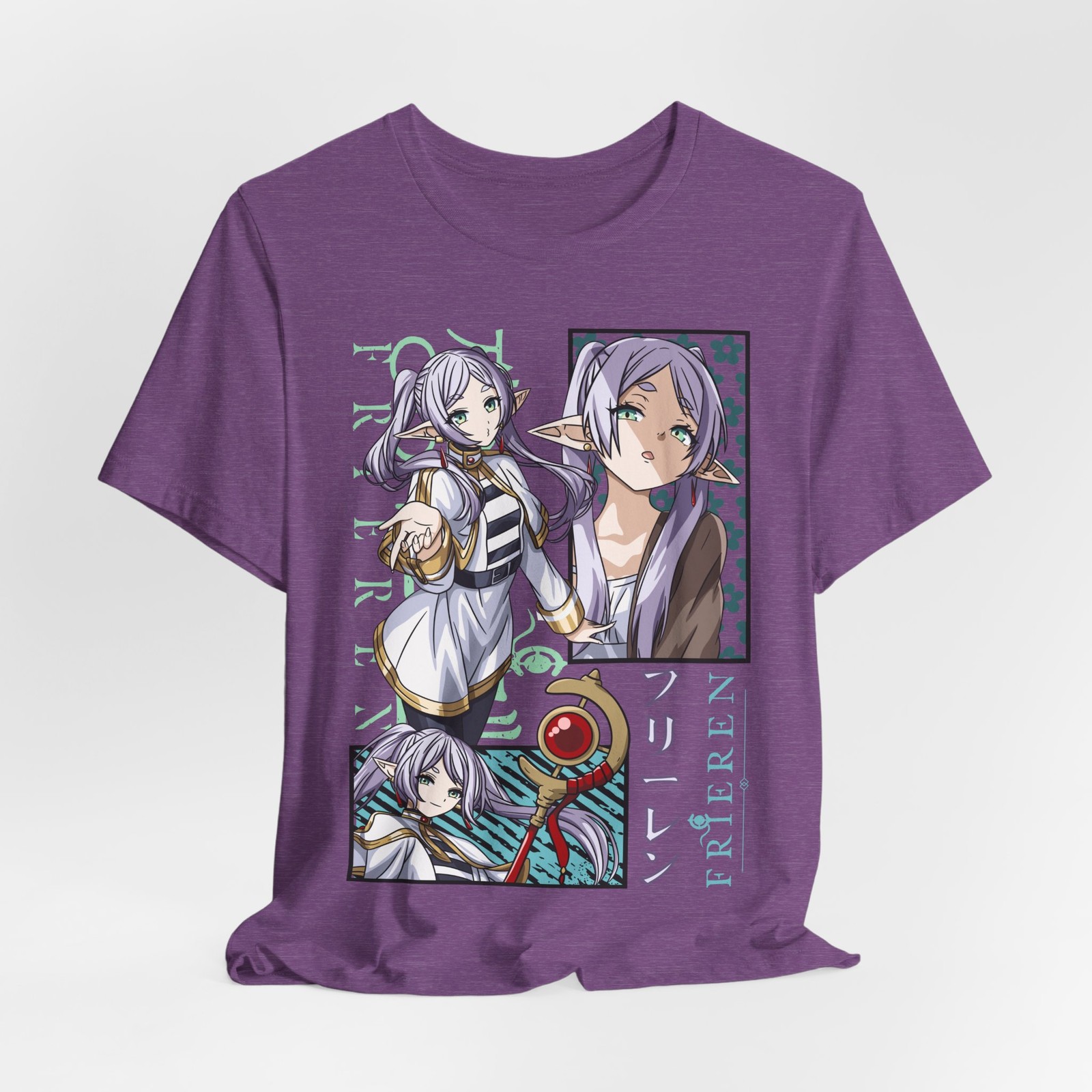 Custom Frieren inspired Anime Character Tee | Manga Portrait Collage T-Shirt