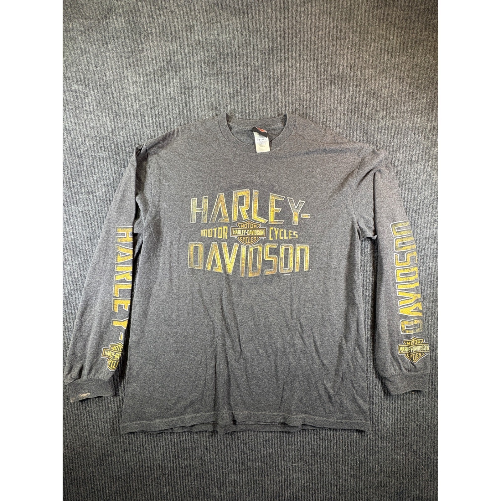 Harley Davidson Koblenz Germany Long Sleeve T-Shirt Mens XL Gray Biker Graphic