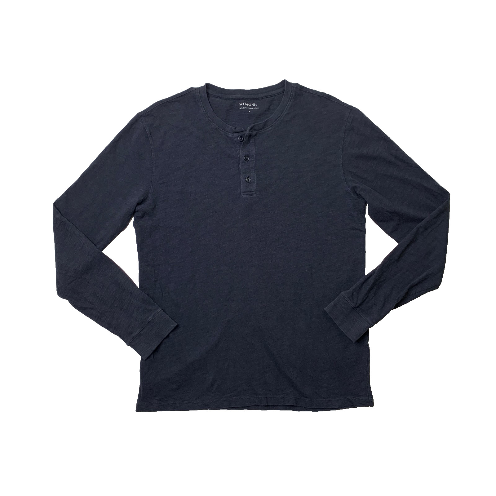 Vince T Shirt Mens S Small Long Sleeve Knit Henley Lightweight Textured Slub
