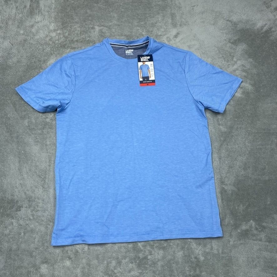 Lands End Mens Classic Fit Short Sleeve Tee Blue M a0106