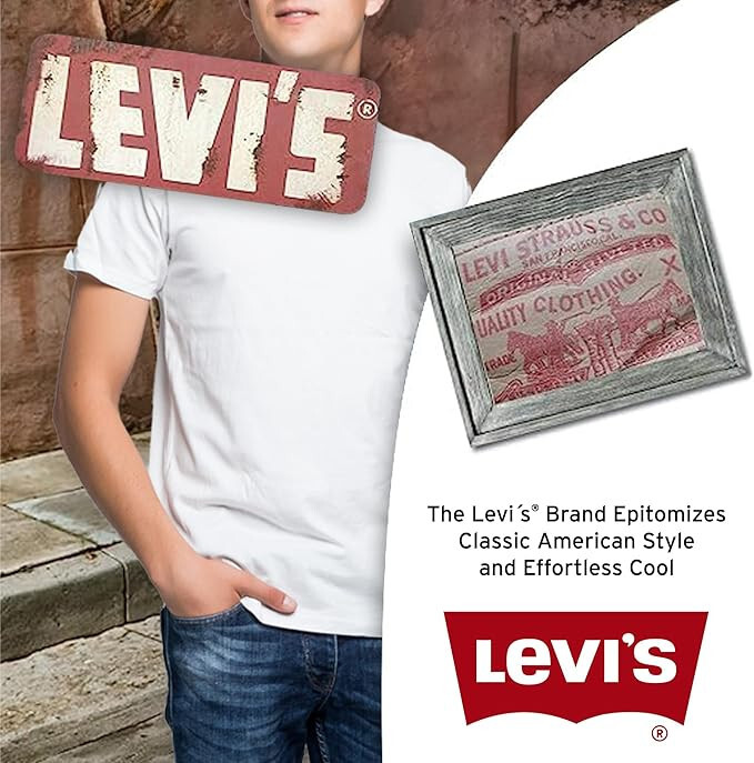 Levi’s Men’s 4 Pack Premium Cotton Crewneck Short Sleeve White T-Shirt