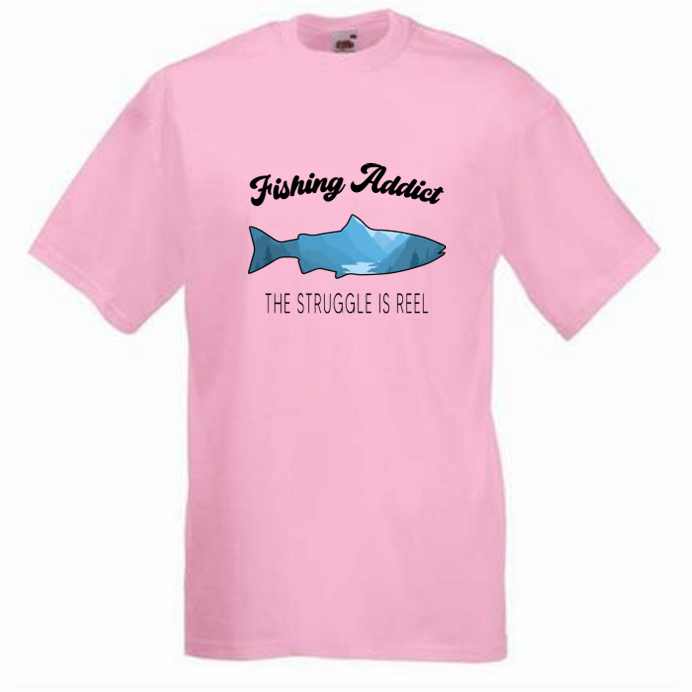 Fishing Addict The Struggle Humour Novelty T Shirt Various Colours And Sizes